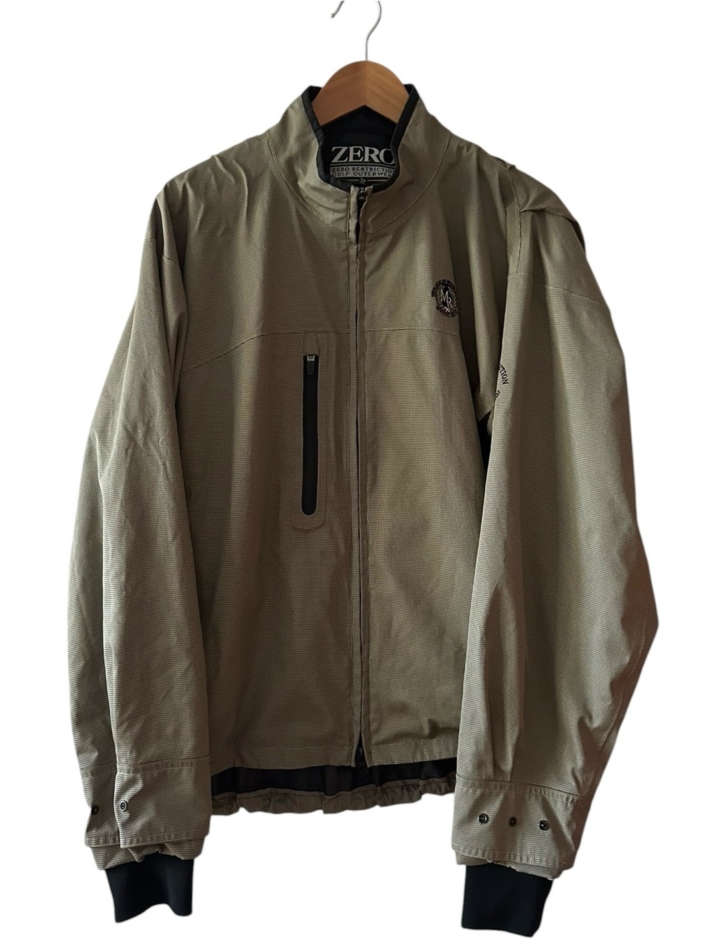 Zero Restriction Golf Jacket Men’s M Tan Full Zip Windbreaker Golf Outerwear
